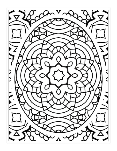 Happy Easter Black and White Mandala flower Coloring book