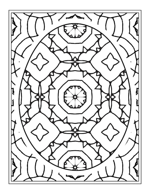 Happy Easter Black and White Mandala flower Coloring book