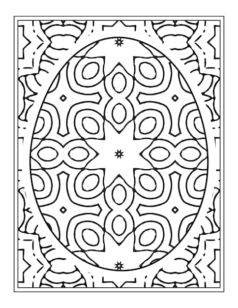 Happy Easter Black and White Mandala flower Coloring book