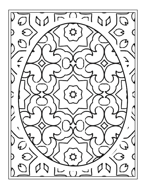 Happy Easter Black and White Mandala flower Coloring book