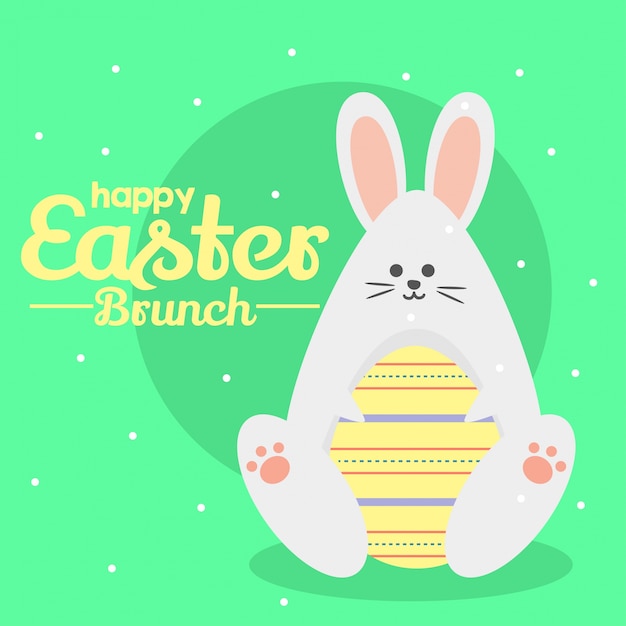 Vector happy easter brunch illustration