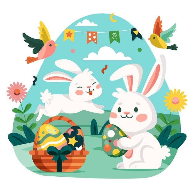 Happy easter bunnies