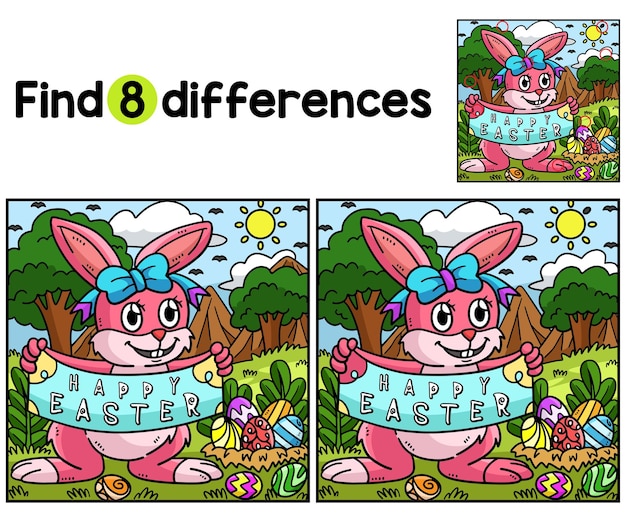 Happy Easter Bunny Find The Differences