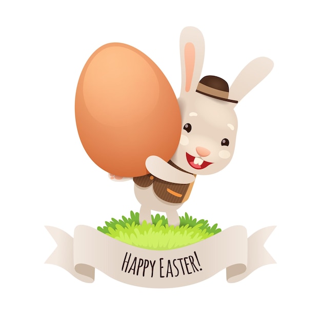 Happy Easter Bunny With Egg