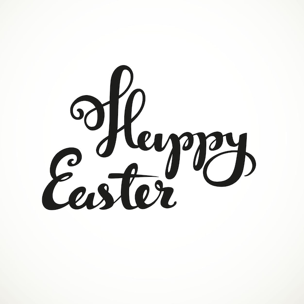 Happy Easter calligraphic inscription on a white background