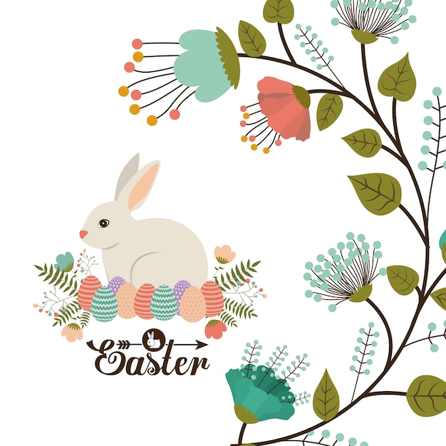 Happy easter card design, vector illustration.