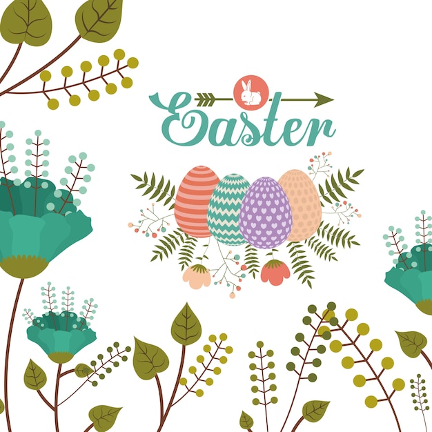 Vettore progettazione felice della carta di pasqua, illustrazione di vettore.