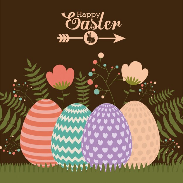 Happy easter card design