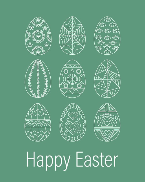 Happy Easter card Easter eggs