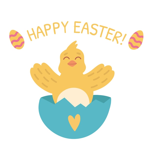 Happy Easter Card with chick