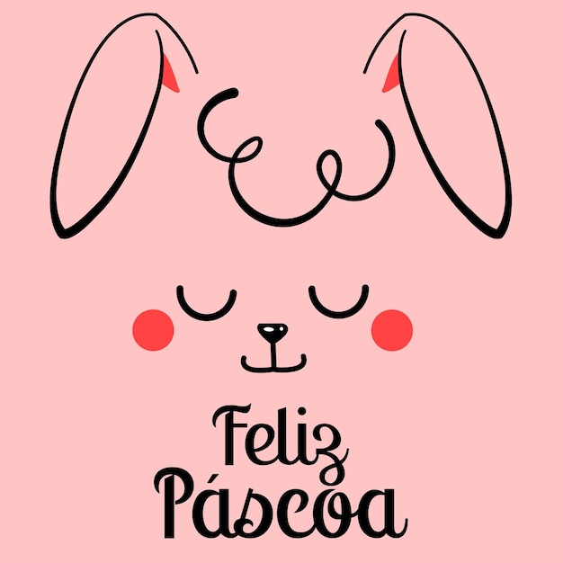 Vector happy easter card with cute bunny vector