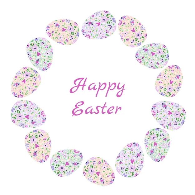 Happy easter card with eggs frame