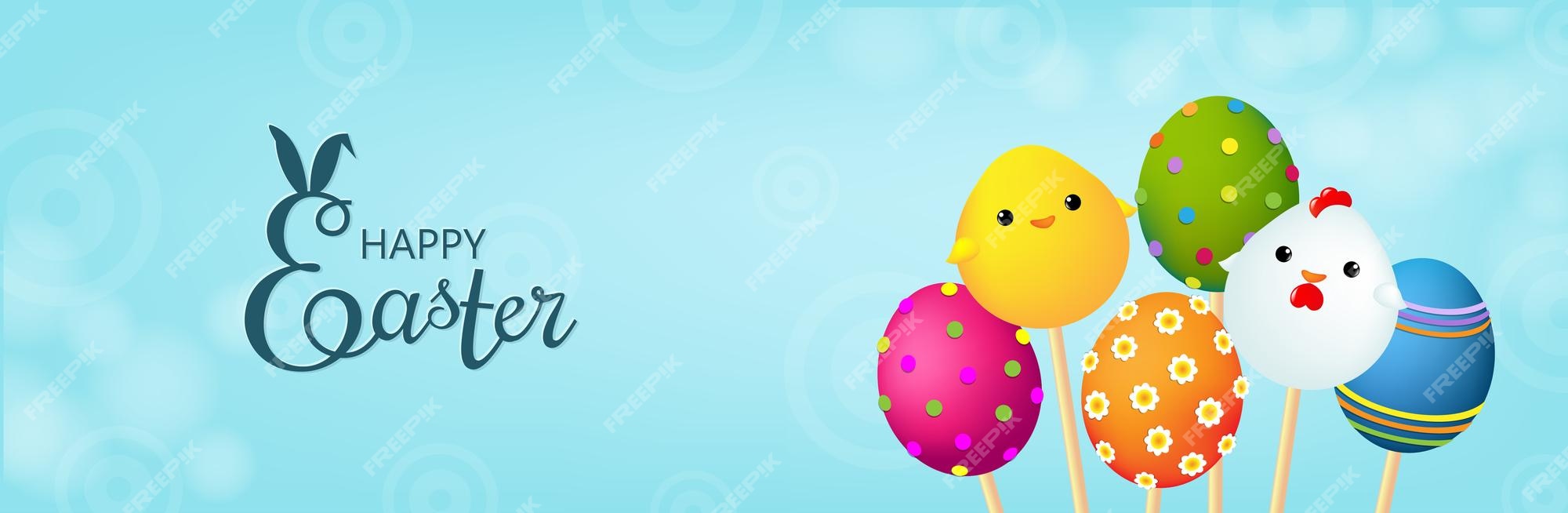 Premium Vector | Happy easter card with eggs