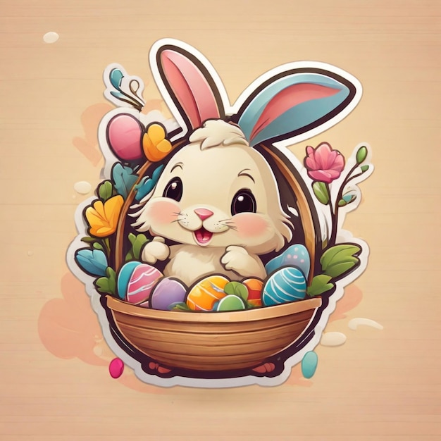 Vector happy easter cartoon vector background