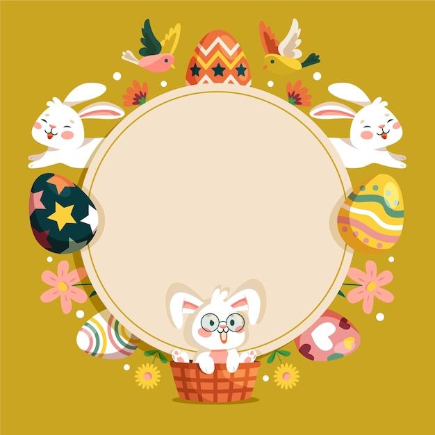 Happy easter celebration frame