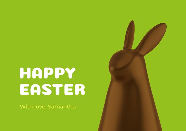 Happy Easter chocolate bunny behandelen bauble 3d wenskaart vakantie vieren sjabloon realistische vectorillustratie
