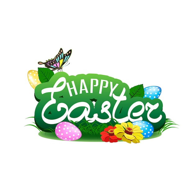 Happy easter colorful illustration