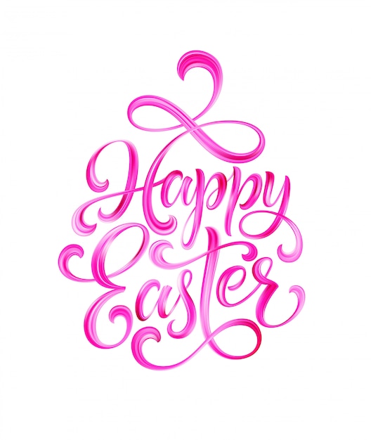 Happy Easter colorful paint lettering.