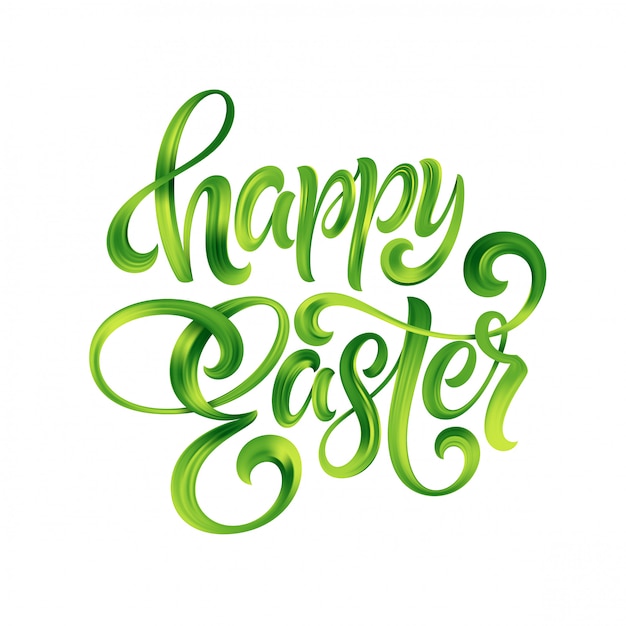 Happy Easter colorful paint lettering.