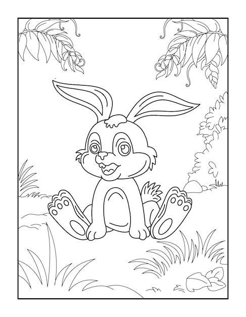 Happy Easter Coloring Page for kids Coloring book for relax and meditation