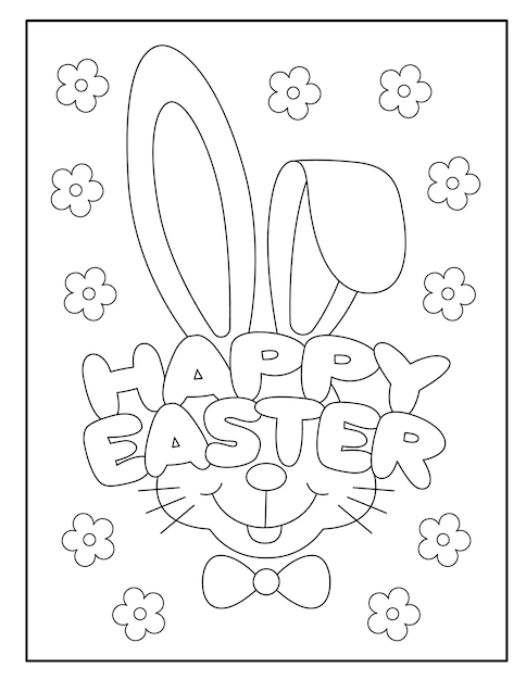 Happy easter coloring pages for kids