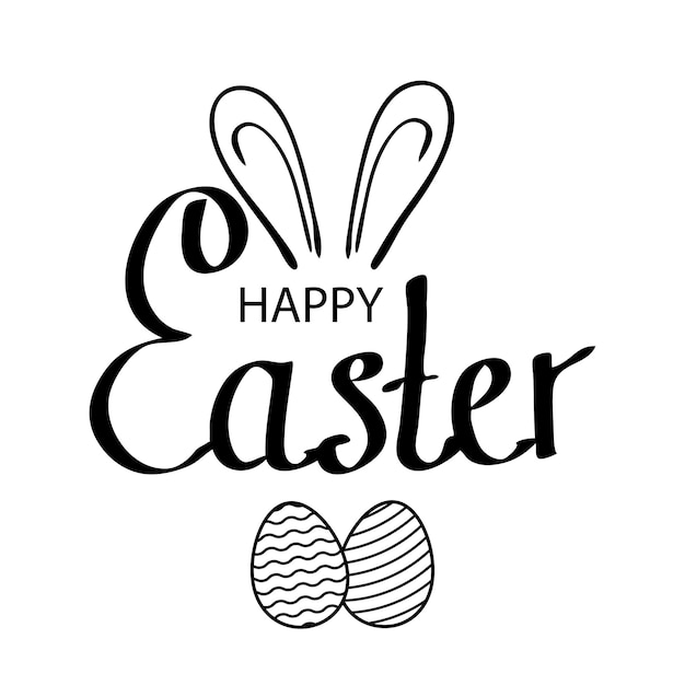 Happy Easter concept ontwerp verhaal sjabloon en banner set met bunny oren en paaseieren Vector illustratie op transparante achtergrond
