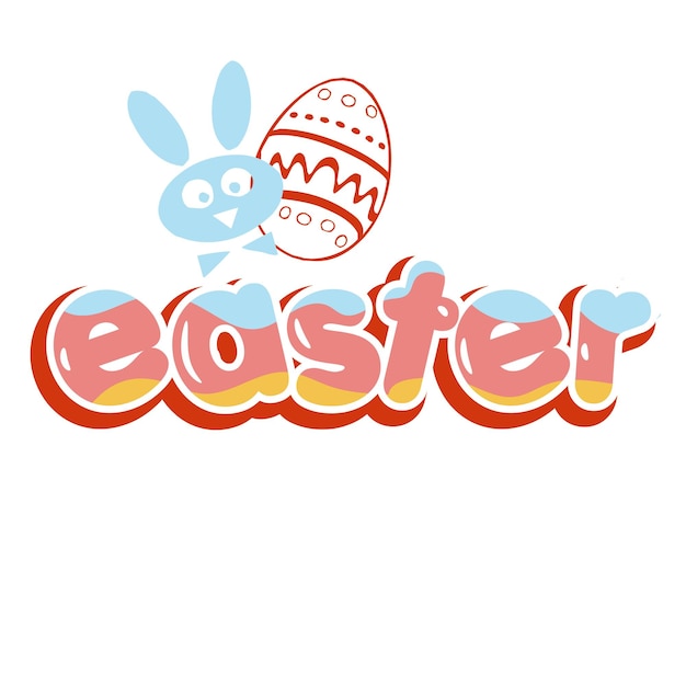 Happy Easter Day 3d word design