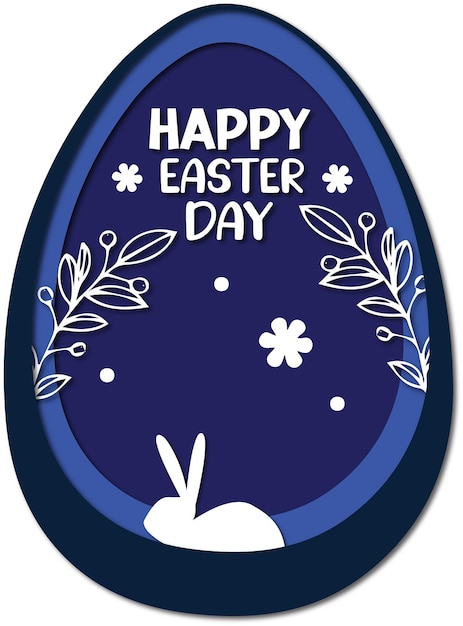 Vector happy easter day background with cute bunny