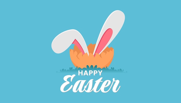 Vector happy easter day banner template design