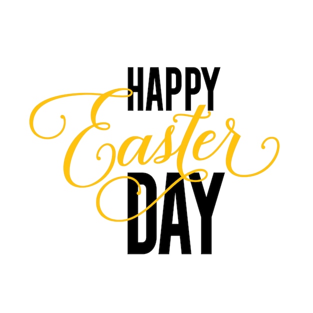 Happy Easter Day belettering. Pasen ontwerpelement.