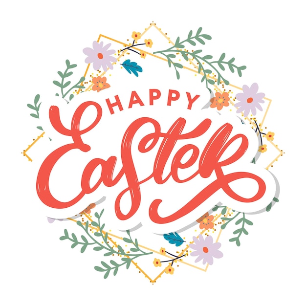 Happy easter day belettering wenskaart