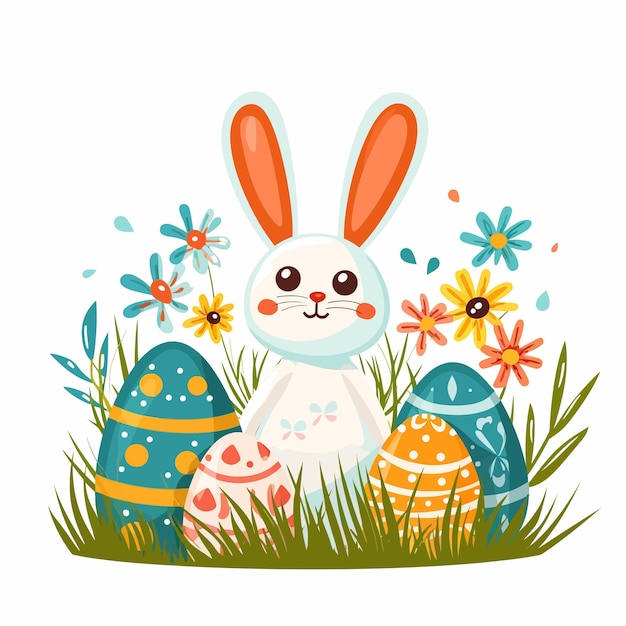 happy easter day card illustration