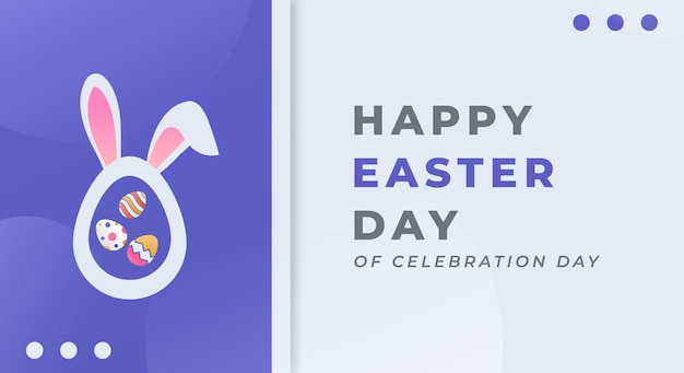 Vector happy easter day celebration vector design illustration for background poster banner advertising