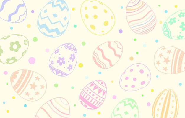 ベクトル 幸せなイースターの日カラフルな卵の美しいパターンの背景