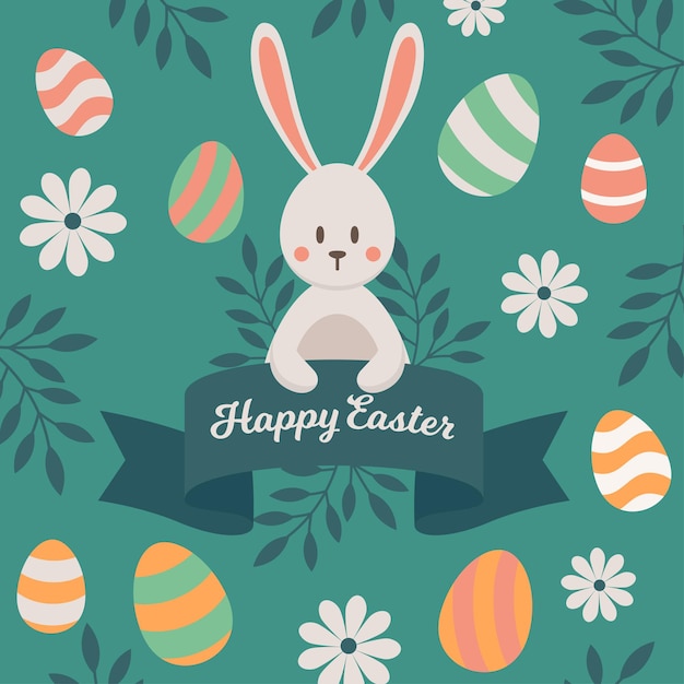 Happy easter day greeting card