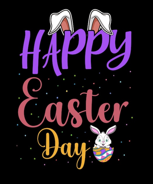 Vector happy easter day illustration with colorful design