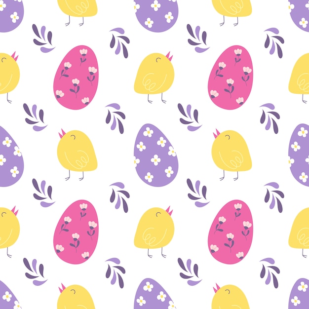 Happy easter day seamless pattern.