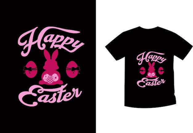 Happy easter day t shirt design with cute bunny