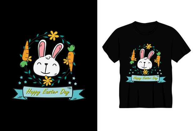 Vector happy easter day typografie t-shirt design