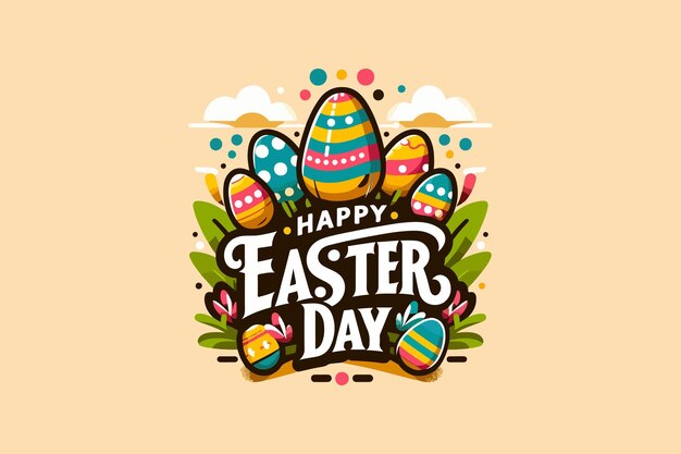 Vector happy easter day typography tshirt design svg file