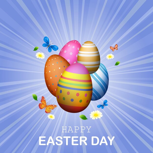 Vector happy easter day vector illustration it is suitable for card banner or poster