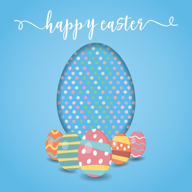 happy easter day with hand drawn design easter banner and poster