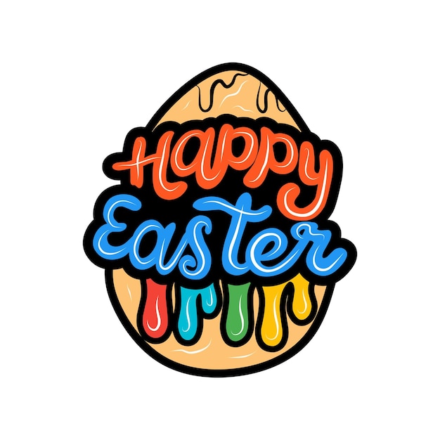 Happy easter day with hand drawn design