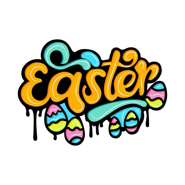 happy easter day with hand drawn design