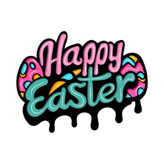 happy easter day with hand drawn design