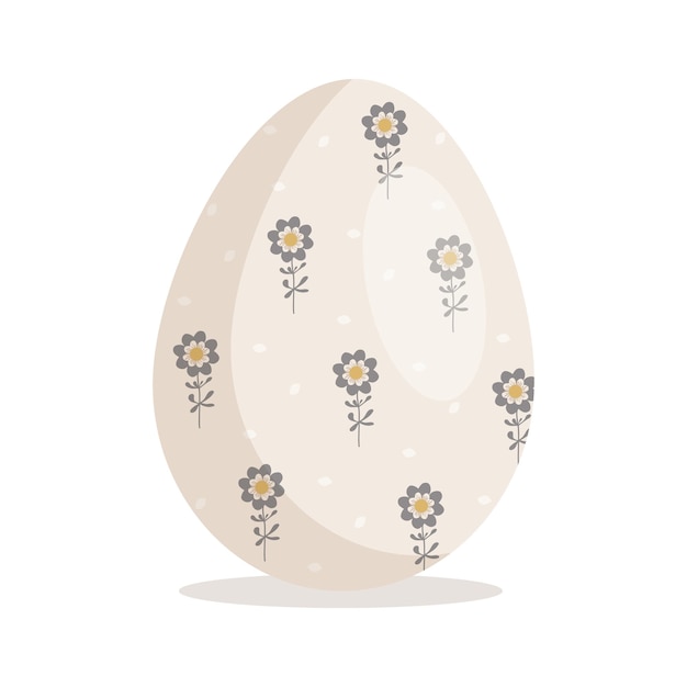 Happy easter egg icon christian holiday symbol with different textures festive decorations