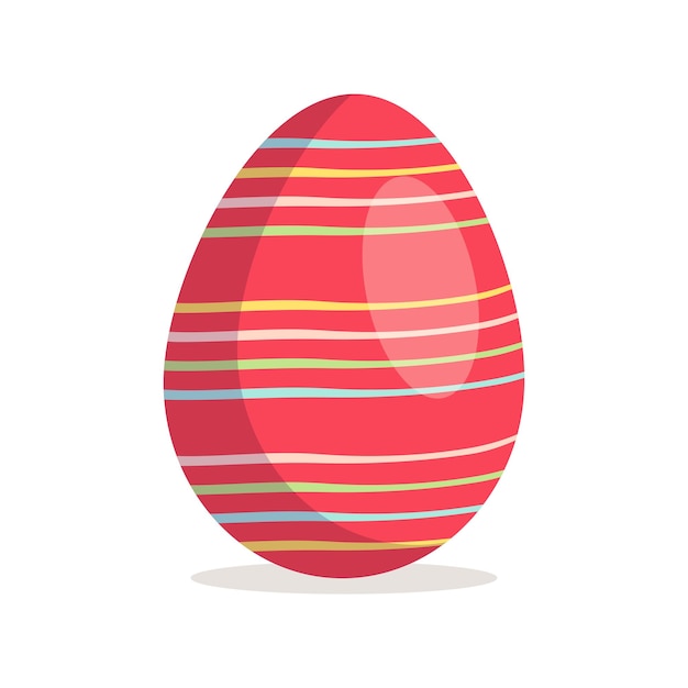 Happy Easter egg icon Christian holiday symbol with different textures