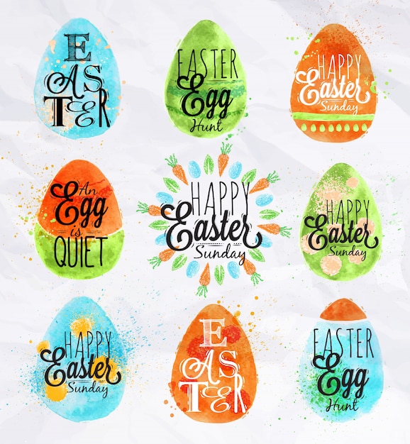 Happy easter egg painted pastel kids style