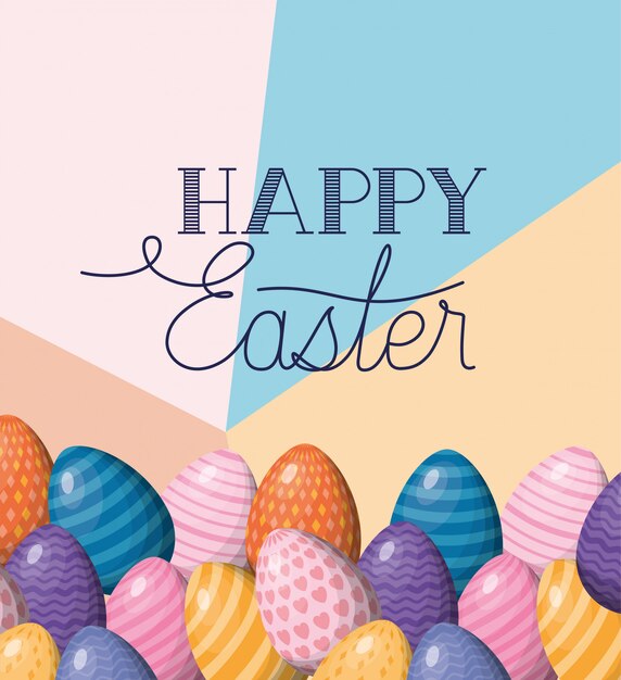 happy easter eggs vector design