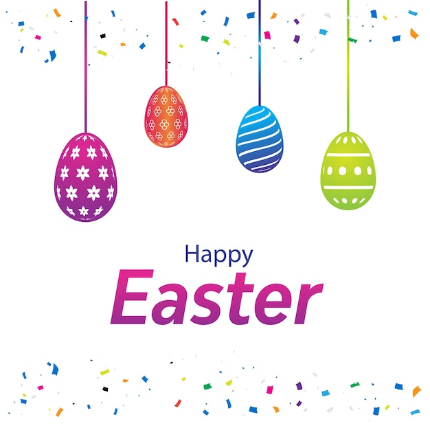 Happy easter festival card with eggs background